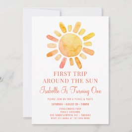 ボホファーストトリップザのまわりにサンファースト誕生日 招待状