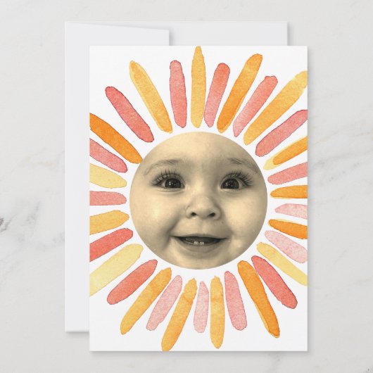 ボホファーストトリップザのまわりにサン誕生日セピア 招待状 (裏面)