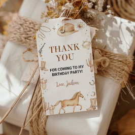 ボホファーストロデオカウボーイ誕生日サンキューユユーラベル ギフトタグ