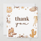 ボホファーストロデオ女性のカーボーイサンキューカード サンキューカード (正面)