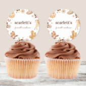 ボホファーストロデオ女性のカーボーイ誕生日シール ラウンドシール