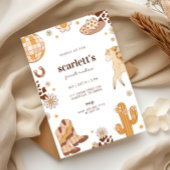 ボホファーストロデオ女性のカーボーイ誕生日招待状 招待状