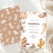 ボホファーストロデオ女性のカーボーイ誕生日招待状 招待状