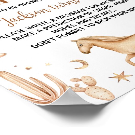 ボホファーストロデオ誕生日タイムカプセル標識 ポスター (角)