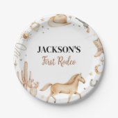ボホファーストロデオ誕生日ベビーシャワー紙プレート ペーパープレート (正面)