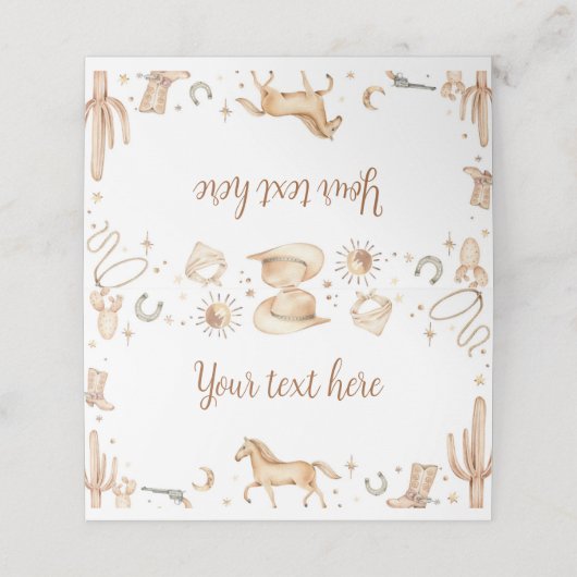 ボホファーストロデオ誕生日座席表 プレイスカード (外部開封)