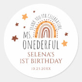 ボホファースト誕生日ガールMs Onederful ラウンドシール (正面)
