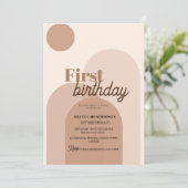 ボホファースト誕生日テラコッタ誕生日写真 招待状 (スタンド正面)