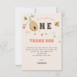 ボホファーストbeeの日1st bee birthday サンキューカード