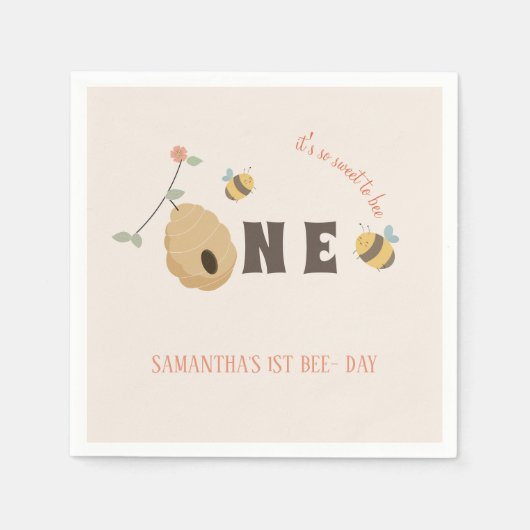 ボホファーストbeeの日1st bee birthday スタンダードカクテルナプキン (正面)