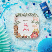 ボホファームかわいい動物の赤ちゃんシャワー ペーパープレート (パーティー)