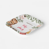 ボホファームかわいい動物の赤ちゃんシャワー ペーパープレート (傾斜あり)