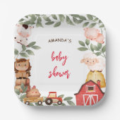 ボホファームかわいい動物の赤ちゃんシャワー ペーパープレート (正面)
