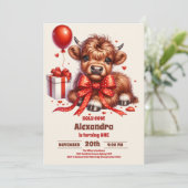 ボホファームホーリーカウハイランド1歳の誕生日 招待状 (スタンド正面)