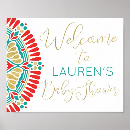 ボホフィエスタベビーシャワーウェルカムサイン ポスター (正面)