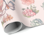 ボホフェアリーファースト・ガールの1歳の誕生日 ラッピングペーパー (ロールコーナー)