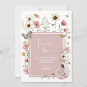 ボホフェアリーヤンドフラワーガーデンガール誕生日 サンキューカード (正面)