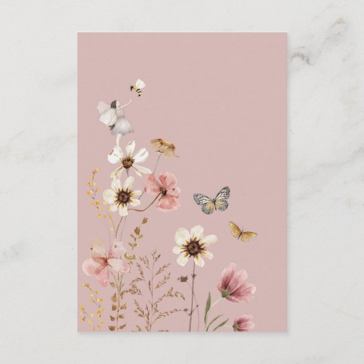 ボホフェアリー赤面ヤンドフラワーブックスフォーベビーガール エンクロージャーカード (裏面)