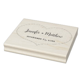 ボホフェイクハートパーソナライズされた結婚ス ラバースタンプ