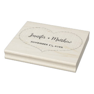 ボホフェイクハートパーソナライズされた結婚ス ラバースタンプ