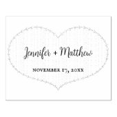 ボホフェイクハートパーソナライズされた結婚ス ラバースタンプ (インプリント)