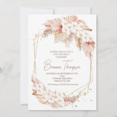 ボホフェイクバラ金ゴールドこんにちは40誕生日招待 招待状 (裏面)