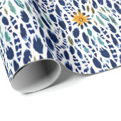 ボホフェザーとフローラルパターン ラッピングペーパー (ロールコーナー)