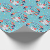 ボホフェザーと象のベビーの第1クリスマス ラッピングペーパー (角)