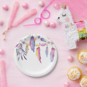 ボホフェザーウォーターカラーインディアンサウスウェスト ペーパープレート (パーティー)