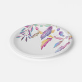 ボホフェザーウォーターカラーインディアンサウスウェスト ペーパープレート (アングル)