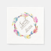 ボホフェザーカラフルアート16誕生日ナプキン スタンダードカクテルナプキン (正面)