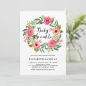 ボホフェザーズピンクフローラリースベビー散布 招待状 (スタンド正面)