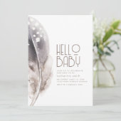 ボホフェザーテーマベビーシャワー招待状 招待状 (スタンド正面)