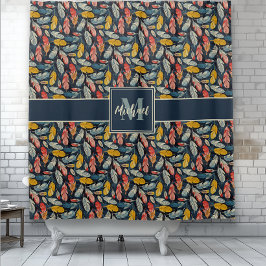 ボホフェザードウィムシモノグラム シャワーカーテン