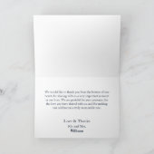 ボホフェザーネイビーブルーウォーター結婚カラー サンキューカード (内部)