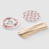 ボホフェザーバーガンディバラリースベビーシャワー ハンドファン (組立なし)