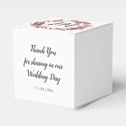 ボホフェザーバーガンディバラリースモノグラム フェイバーボックス (正面サイド)