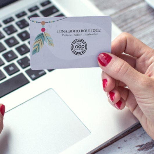 ボホフェザービーズアクセント小事業ブランディング 名刺