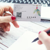 ボホフェザービーズアクセント小事業ブランディング 名刺