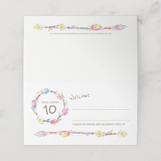 ボホフェザービーズ結婚ズゲスト座席表 プレイスカード (外部開封)