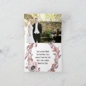 ボホフェザーピーチフローラリースズサンキュ結婚ーユー サンキューカード (内部)