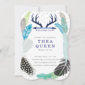 ボホフェザーベビーシャワー招待状 招待状 (正面)