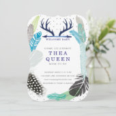 ボホフェザーベビーシャワー招待状 招待状 (スタンド正面)