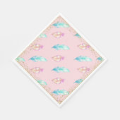ボホフェザーベビーシャワー紙ナプキンス スタンダードランチョンナプキン (角)