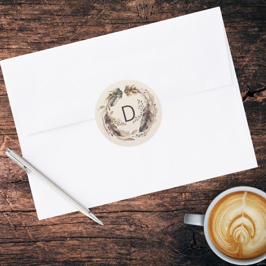 ボホフェザーリースモノグラム ラウンドシール