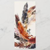 ボホフェザーリース書道秋の結婚式 メニュー (裏面)