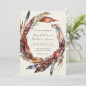 ボホフェザーリース書道秋の結婚式 招待状 (スタンド正面)