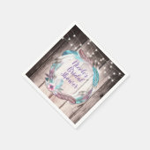 ボホフェザーリース&ストリングライトブライダルシャワー スタンダードカクテルナプキン (角)