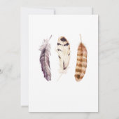 ボホフェザーワイルドワン金ゴールドガールファースト誕生日 招待状 (裏面)