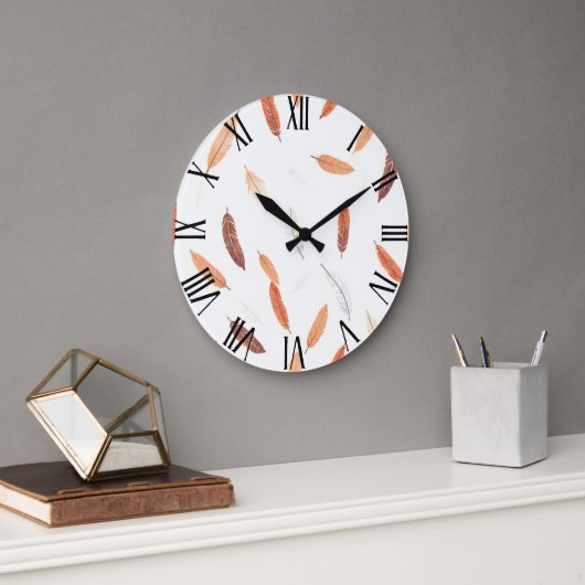 ボホフェザー人気があるラグジュアリーコレクション ラージ壁時計 (オフィス)